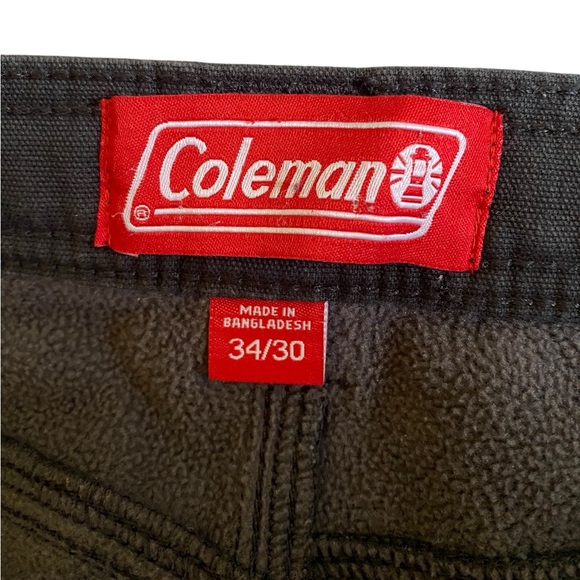 Coleman Fleece Lined Pants Men's Size 34/30 Utility Carpenter Grey Pockets - Picture 11 of 15
